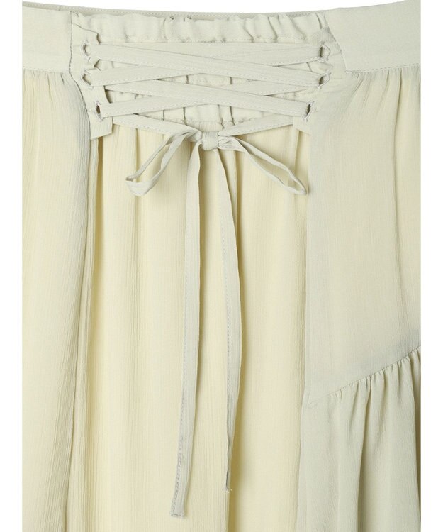 earth music&ecology シアー楊柳アシメティアードスカート Green