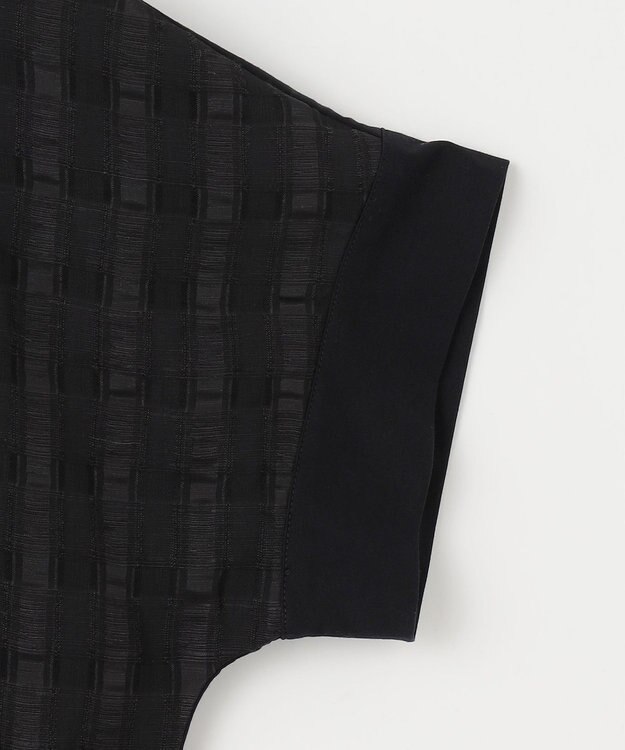 J.PRESS LADIES S 【洗える】チェックコンビジャージー カットソー ブラック系