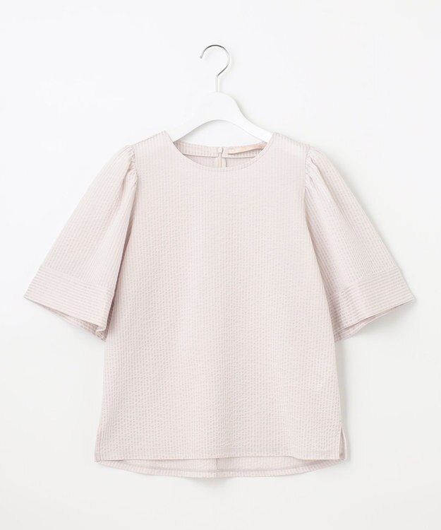 自由区 【WEB限定・洗える・XSサイズあり】シャドウサッカー カットソー ライトグレー系1