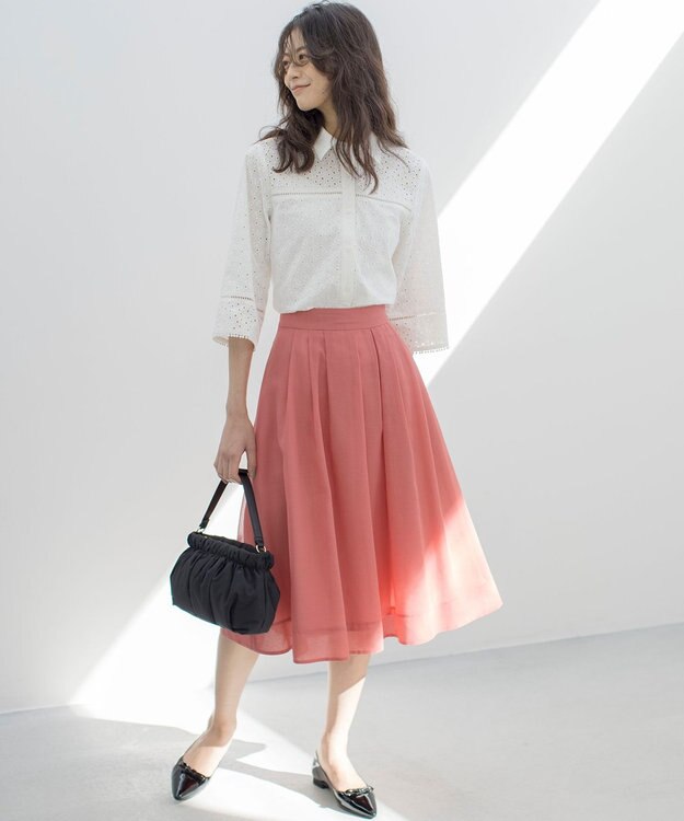 組曲 S カラーボイル フレアスカート ピンク系