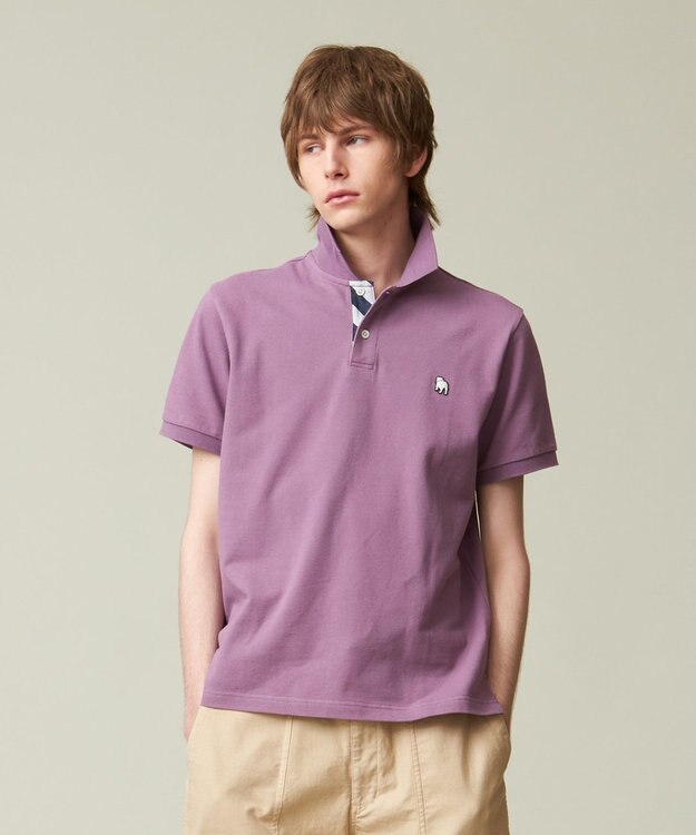 J.PRESS MEN 【大人気 / 10色展開】バックブル カノコレジメン ポロシャツ パープル系