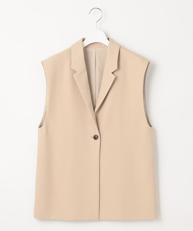 Feroux 【洗える】バックペプラム ジレ ベージュ系