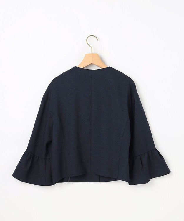 組曲 【WEB限定】ライトリネンライクノーカラー ジャケット ネイビー系