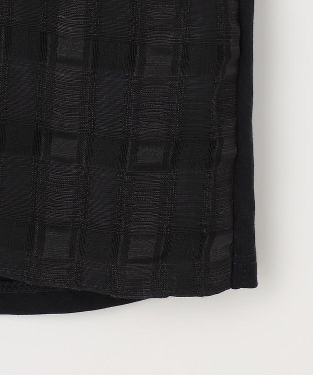 J.PRESS LADIES S 【洗える】チェックコンビジャージー カットソー ブラック系