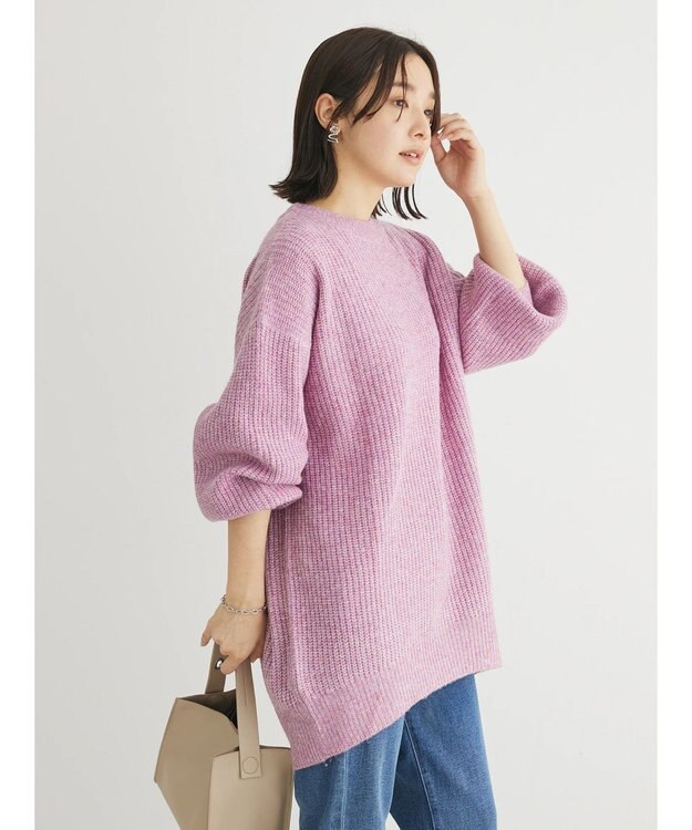 Green Parks ＭＩＸ畦ニットチュニック Purple