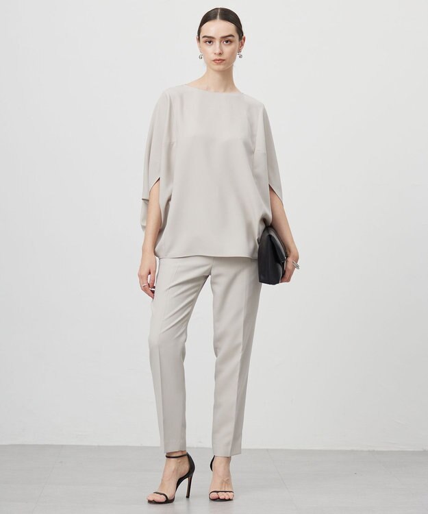 ICB 【新色追加・WEB限定カラーあり・UVケア・接触冷感・速乾・防シワ・洗える】FluidBackSatin ドルマンスリーブブラウス トープ系