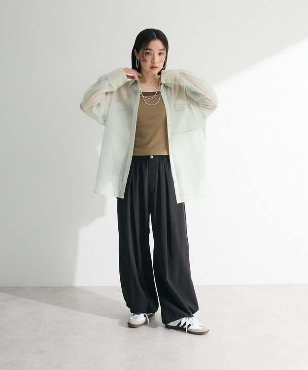 Green Parks ・Ｐｅｔｉｔ　Ｆｌｅｕｒ　レイヤードキャミ（カップ付 Gray Mixture