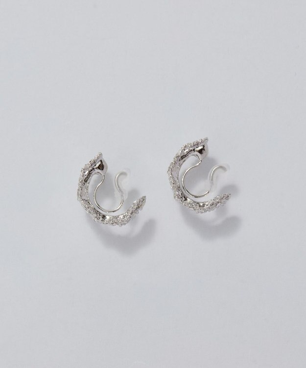 Phoebe 【痛くないシリーズ/金属アレルギー対応】マーガレットフラワーフープライトフィットイヤリング　シルバー シルバー