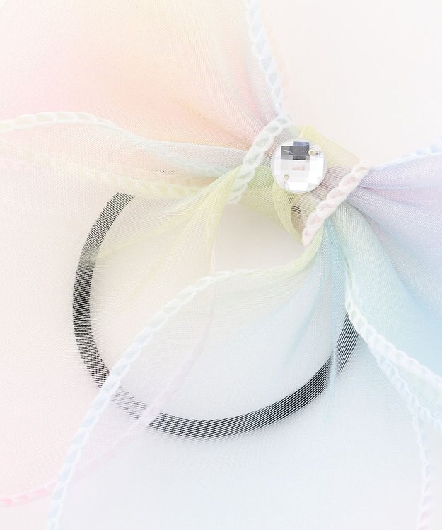 ANY KIDS オーガンジーリボンヘアポニー レインボー