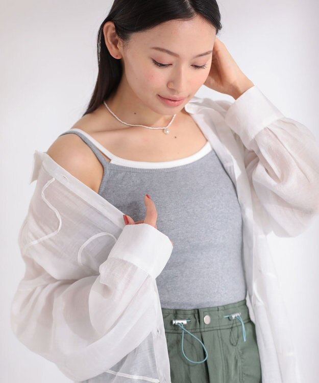 Green Parks ・Ｐｅｔｉｔ　Ｆｌｅｕｒ　レイヤードキャミ（カップ付 Gray Mixture