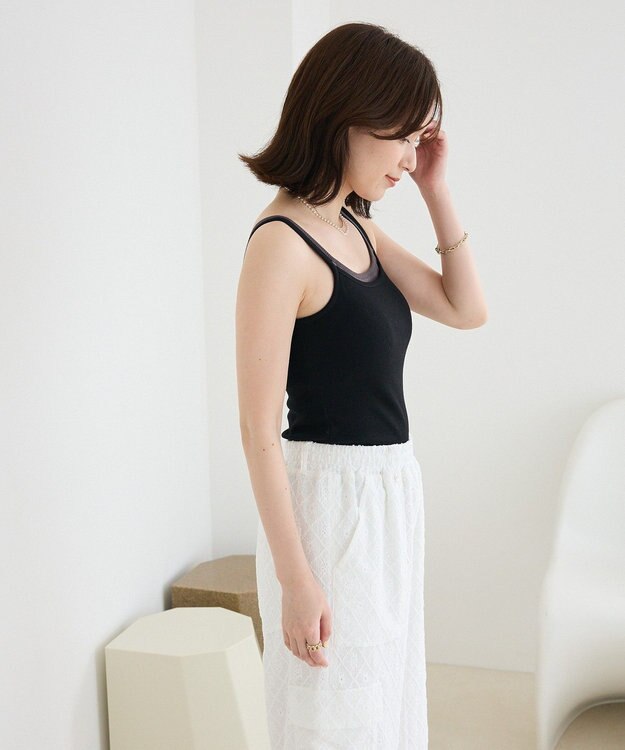 Green Parks ・Ｐｅｔｉｔ　Ｆｌｅｕｒ　レイヤードキャミ（カップ付 Gray Mixture