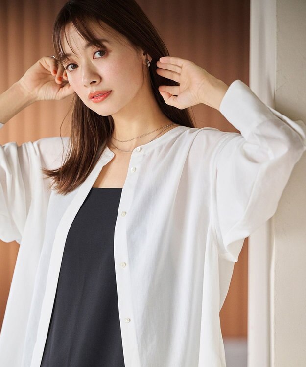 #Newans ルーズシルエットシアーシャツ ホワイト