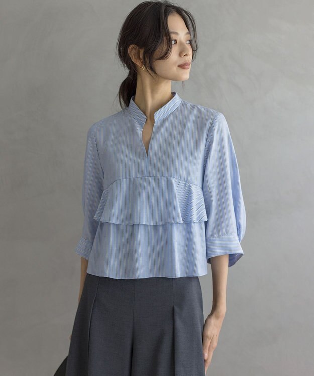 組曲⭐️新品タグ付⭐️リヨセルシャーティング ティアードブラウス リヨセルシャーティングティアード ブラウス / 組曲