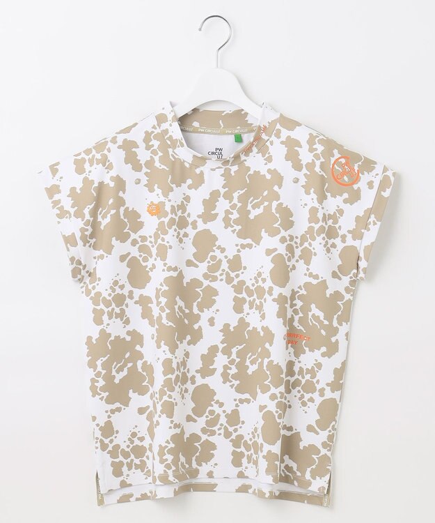 PW CIRCULUS 【WOMEN】【ストレッチ/UVケア】アニマルプリント モックネック シャツ ベージュ系5