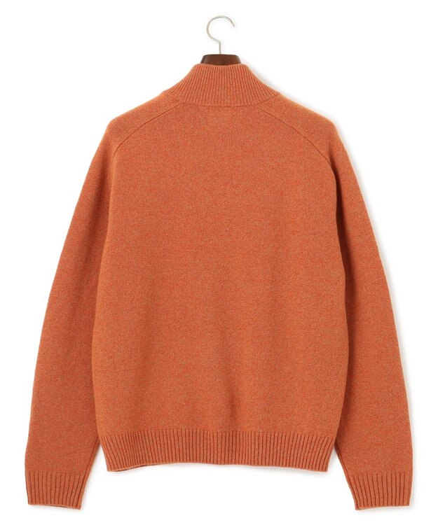 J.PRESS MEN 【KING SIZE】【Cash Lamb's Wool】畔編みハーフジップ ニット オレンジ系