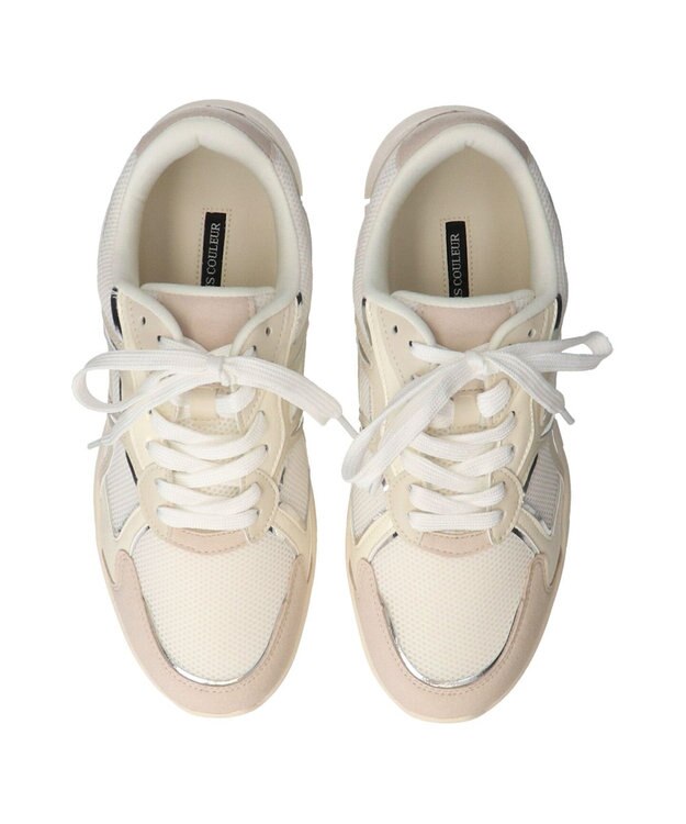 Bridget Birkin 【PARADIS COULEUR】異素材コンビレースアップスニーカー ホワイトコンビ