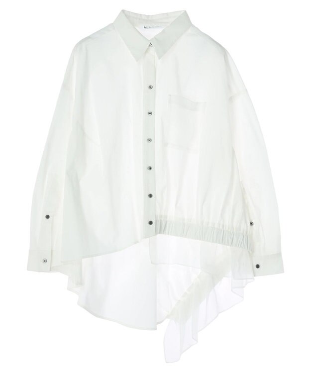 YECCA VECCA シアーMIXアシメシャツ Off White
