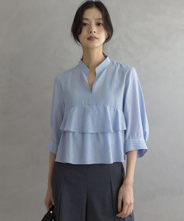 組曲 リヨセルシャーティングティアード ブラウス ブルー系1