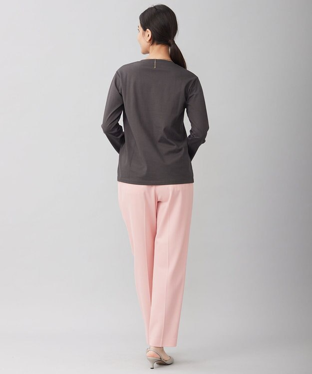 自由区 【洗える】長袖ロゴ Tシャツ グレー系