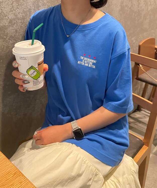 WEGO ヴィンテージライクグラフィックTシャツ ブルー