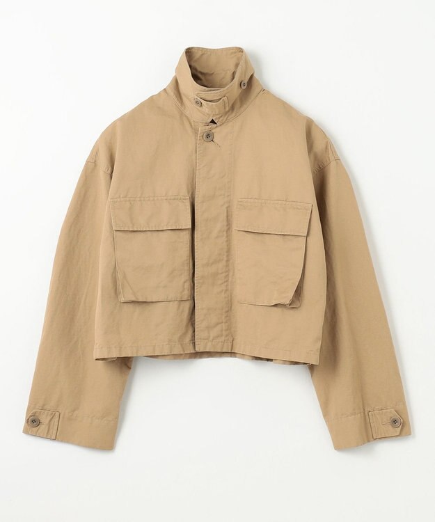 NAVE 【ReNAVE・セットアップ可/洗える】コットンリネンカルゼ ショートジャケット ベージュ系