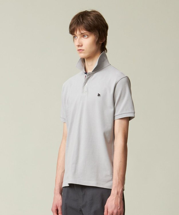 J.PRESS MEN 【大人気 / 10色展開】バックブル カノコレジメン ポロシャツ ライトグレー系