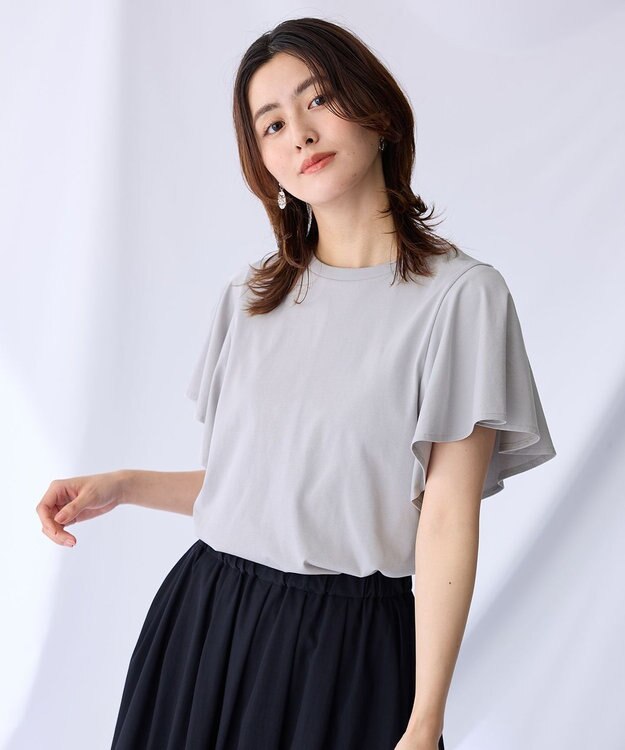 ANY L 【洗濯機可/接触冷感/UVケア】ソロナフリルスリーブプルオーバー グレー