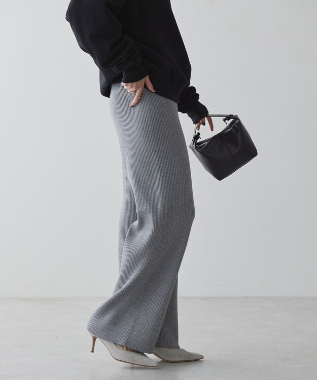 AMERICAN HOLIC バイパチリブニットパンツ Gray Mixture