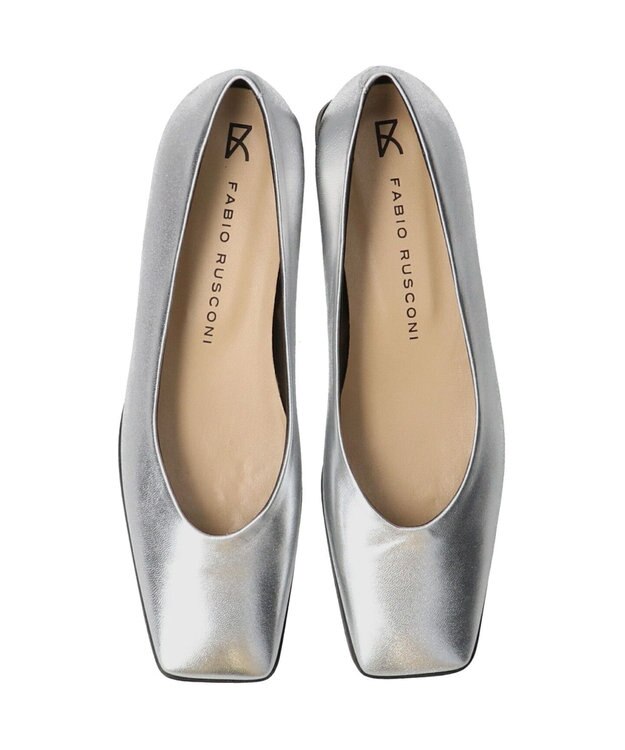 INTER-CHAUSSURES 【FABIO RUSCONI】スクエアトウVカットカッターシューズ シルバー