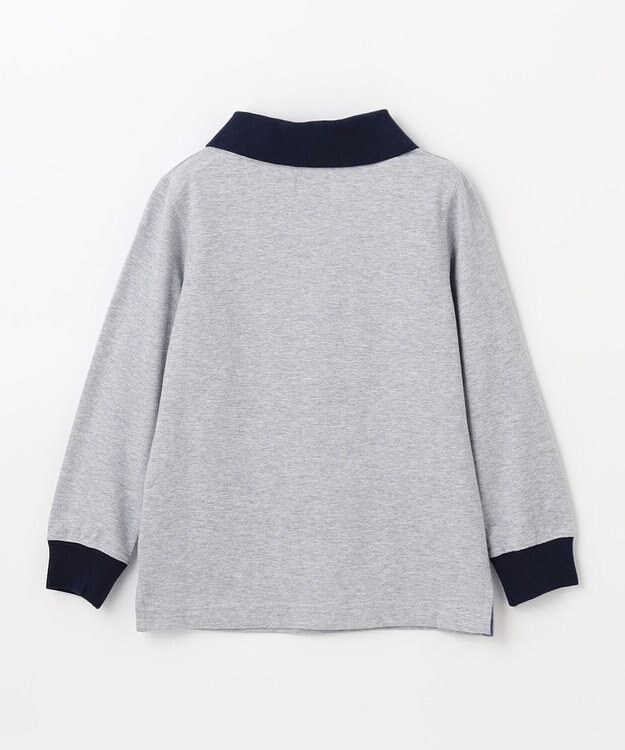 J.PRESS KIDS 【110-130cm】40/2天竺襟付き Vネック ポロシャツ ライトグレー系