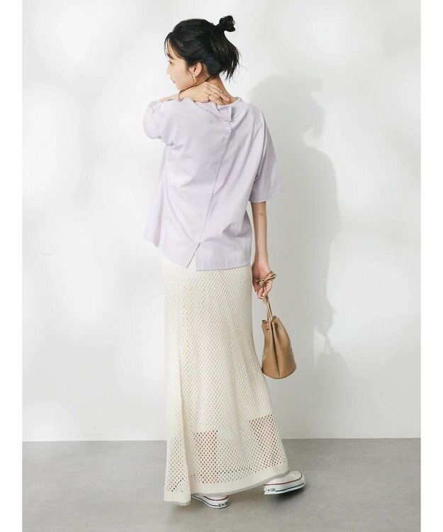 CRAFT STANDARD BOUTIQUE 接触冷感モックネックリングドットプルオーバー Lavender