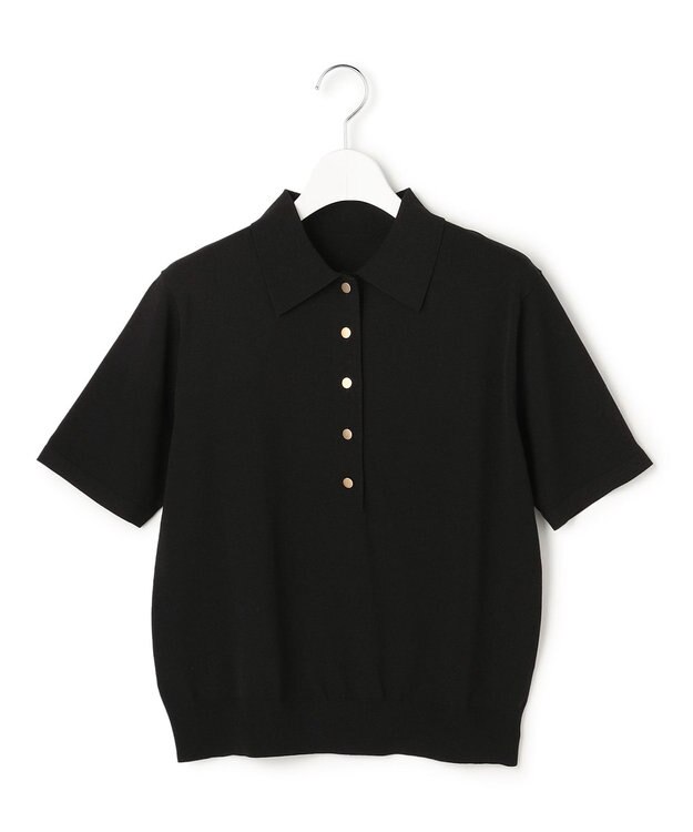 23区 【エステータ】シルキーポロ ニット ブラック系