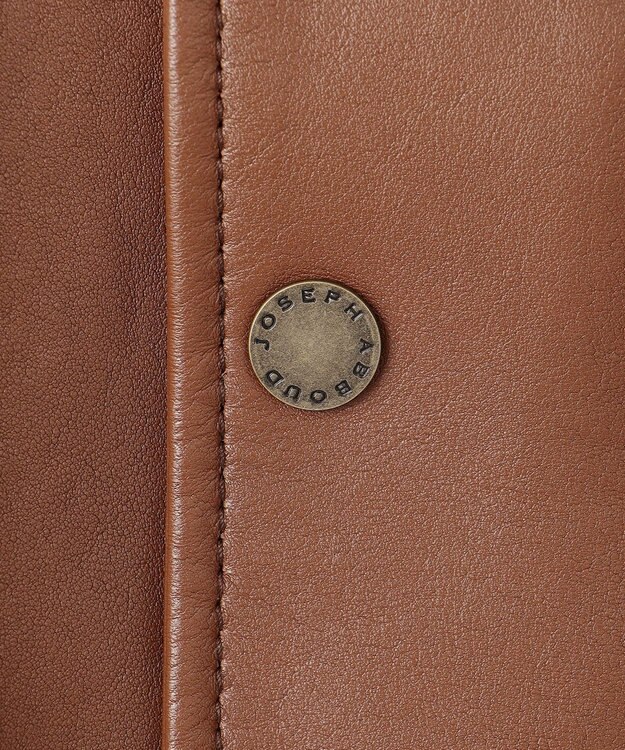 JOSEPH ABBOUD ベジタブルラムスキンレザーコート ダークブラウン系