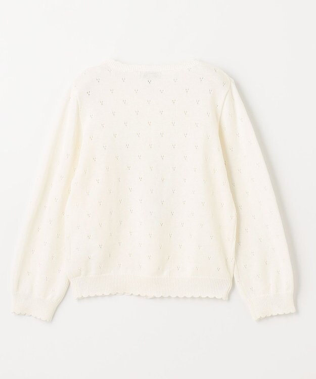 ANY KIDS アイレット ニット カーディガン オフホワイト