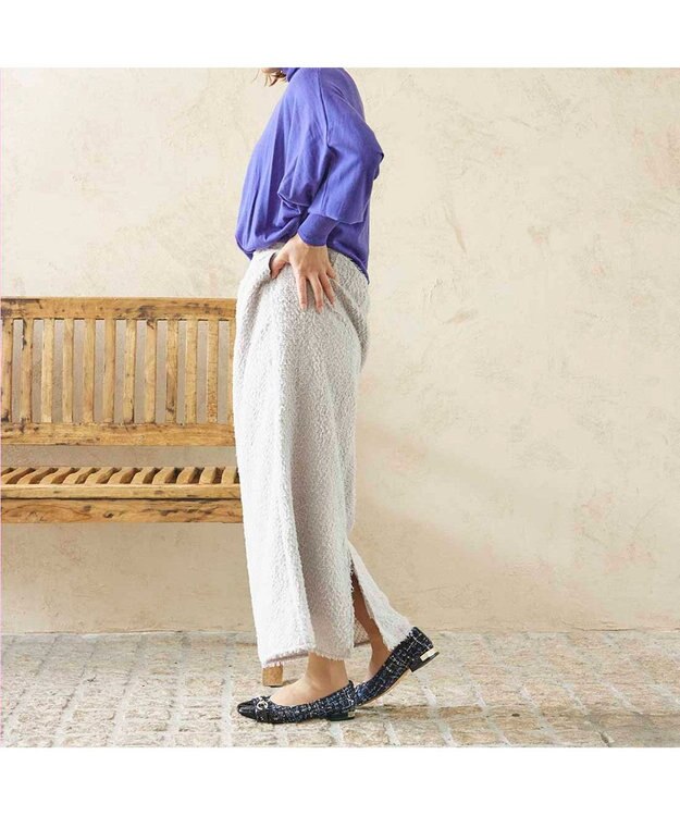 MODE ET JACOMO <MODE ET JACOMO>スクエアビットフラットパンプス ネイビーコンビ