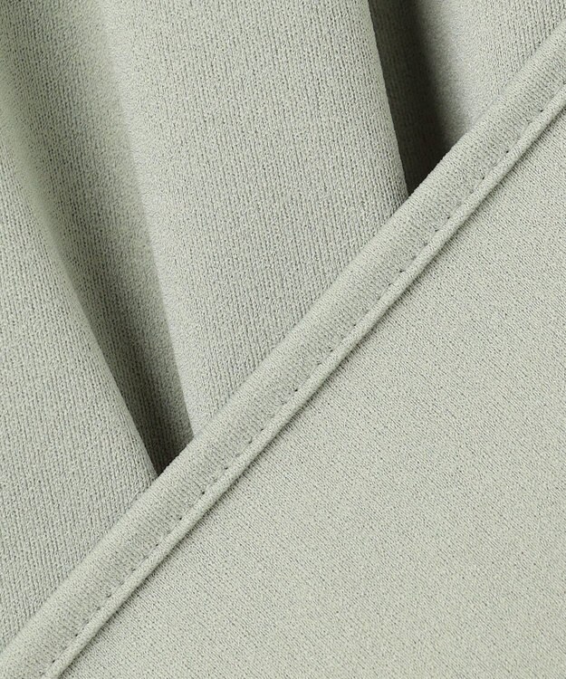 ICB 【洗える】イージージョーゼット バンドカラーカットソー スモークグレー系