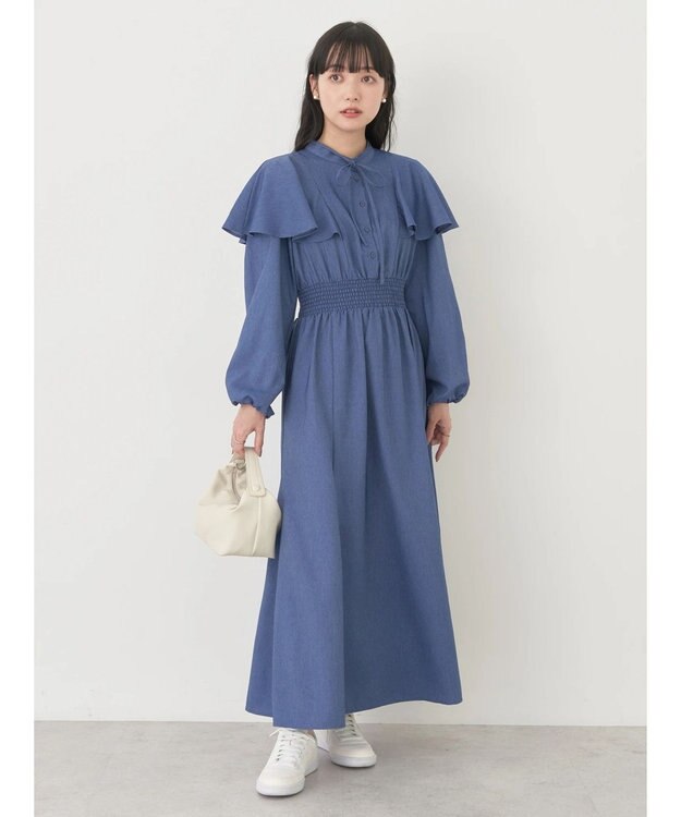 earth music&ecology デニムライクワンピース Blue