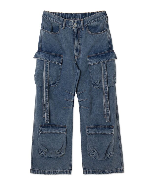 WEGO マルチポケットデニムパンツ デニム中濃加工色