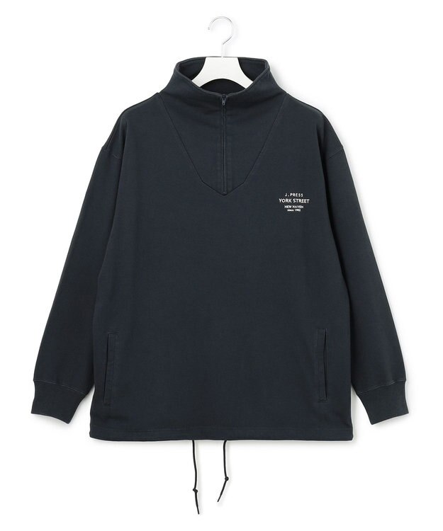 J.PRESS YORK STREET 【UNISEX】ヘビー天竺ハーフジップ スウェット ネイビー系