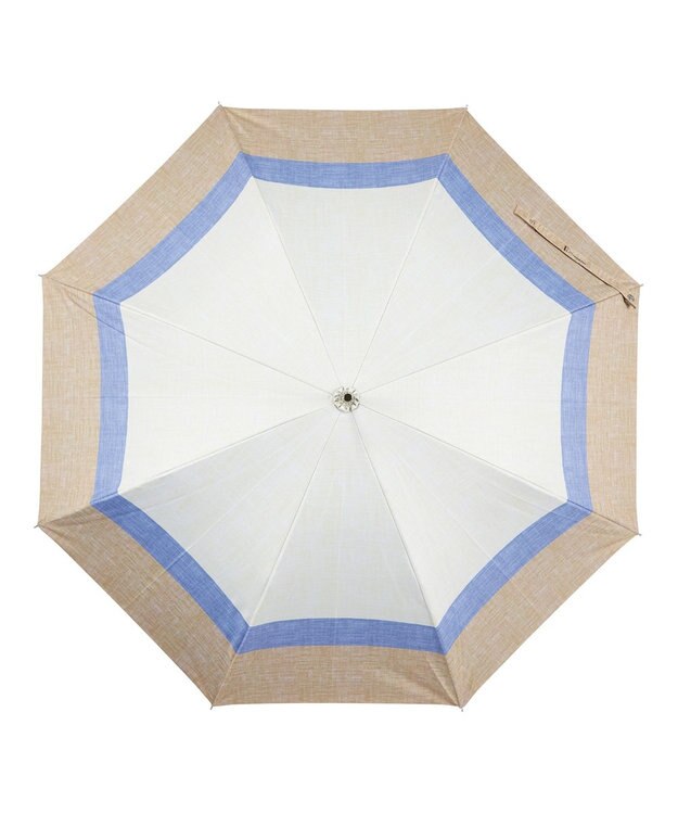 MOONBAT 断熱パラソル 二階建て 晴雨兼用 テクスチャー3ボーダー 日傘 遮熱 遮光 UV ベージュ