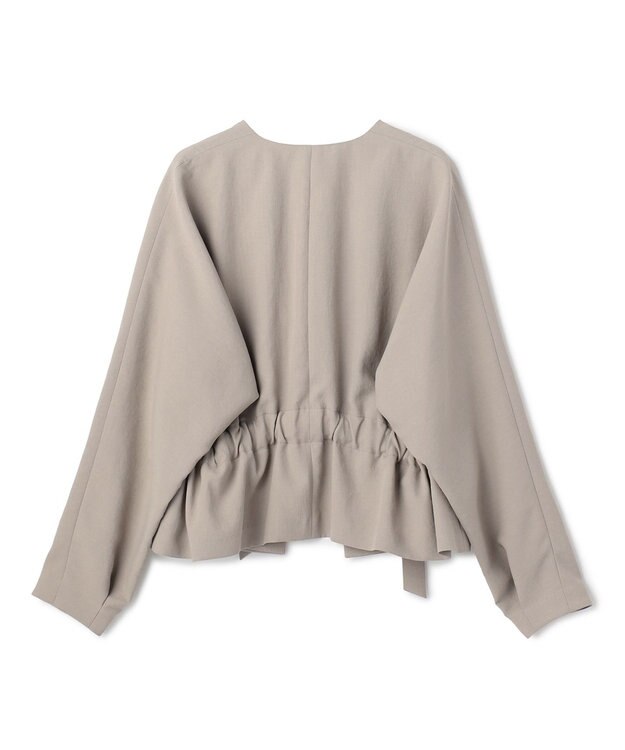 BEIGE， PORDIC / ドロスト付きノーカラージャケット Taupe