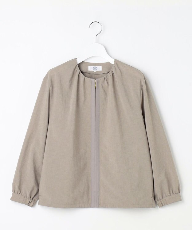 J.PRESS LADIES BREEZE COOL トロ ノーカラー ブルゾン モカ系