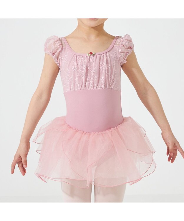 Chacott スカート付レオタード グレイッシュローズ