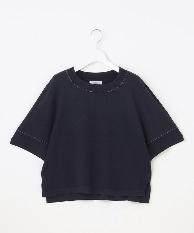 J.PRESS LADIES S 【洗える】RAYON ELITE STRETCH ニットT ネイビー系