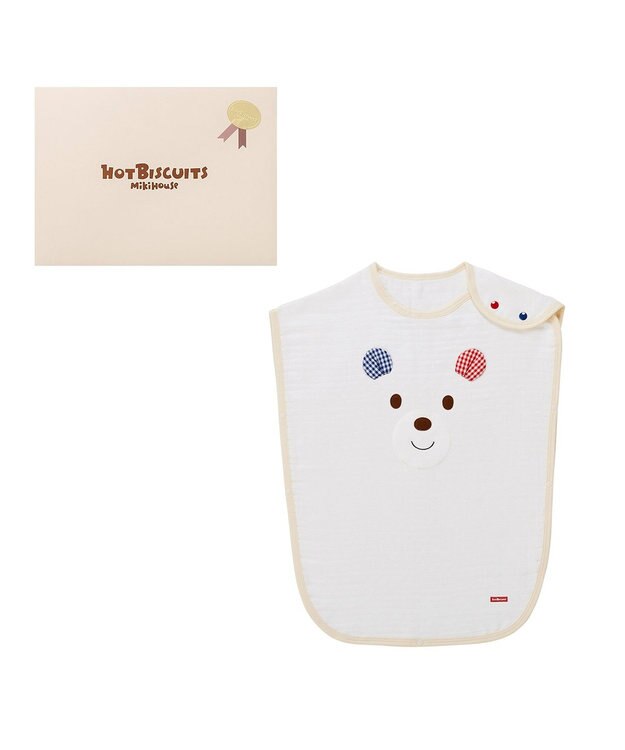 MIKI HOUSE HOT BISCUITS 顔ドン六重織ガーゼスリーパーギフトセット【BOX付き】 白