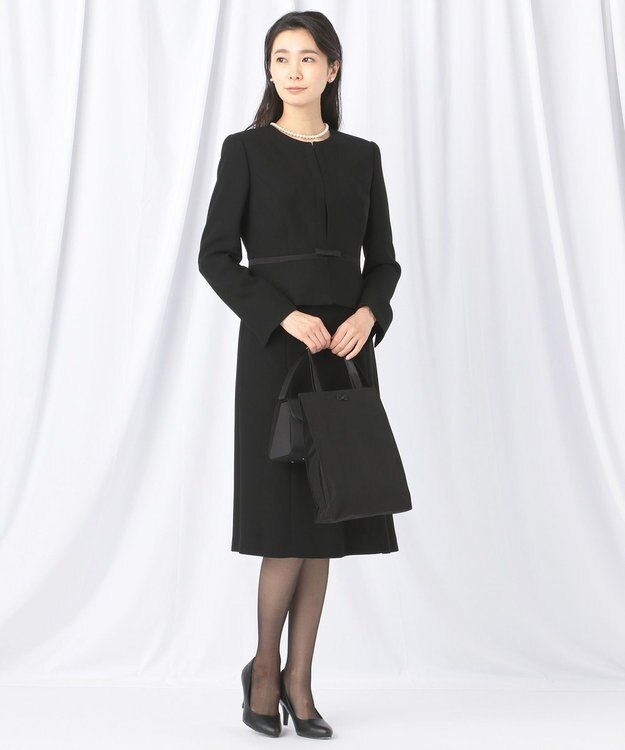 自由区 FORMAL 【オールシーズン対応】バーズアイ ジャケット+ワンピース ブラック系