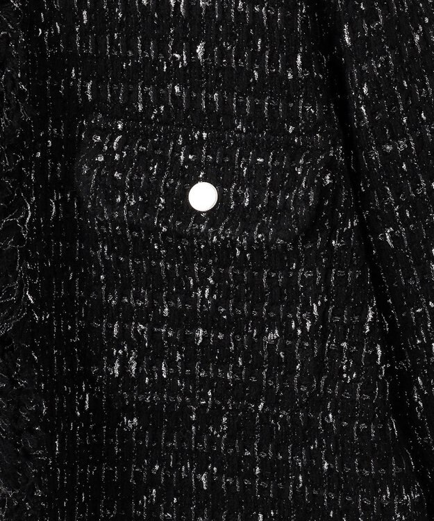 ICB ルレックスニットツイード カーディガンジャケット ブラック×シルバー系