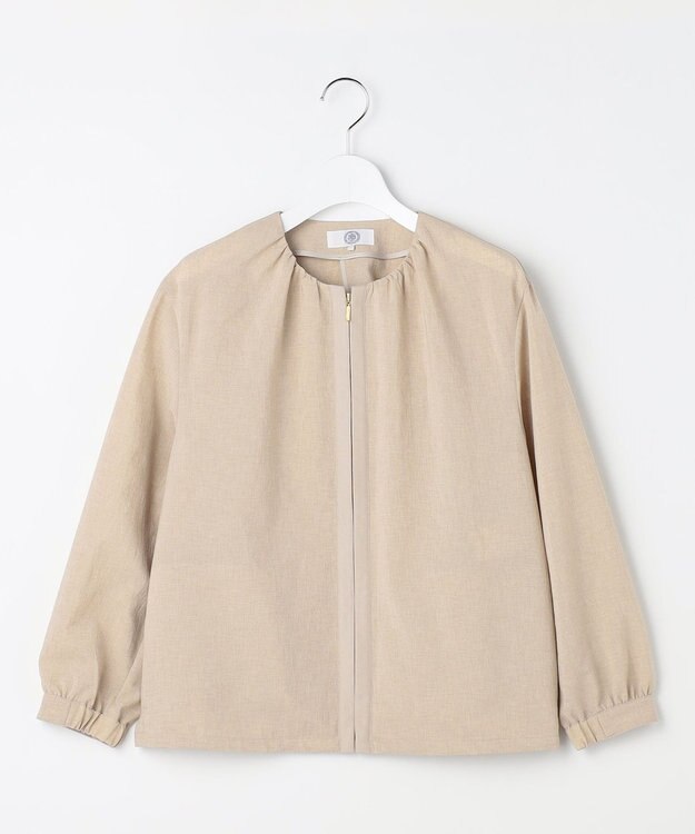 J.PRESS LADIES BREEZE COOL トロ ノーカラー ブルゾン ベージュ系