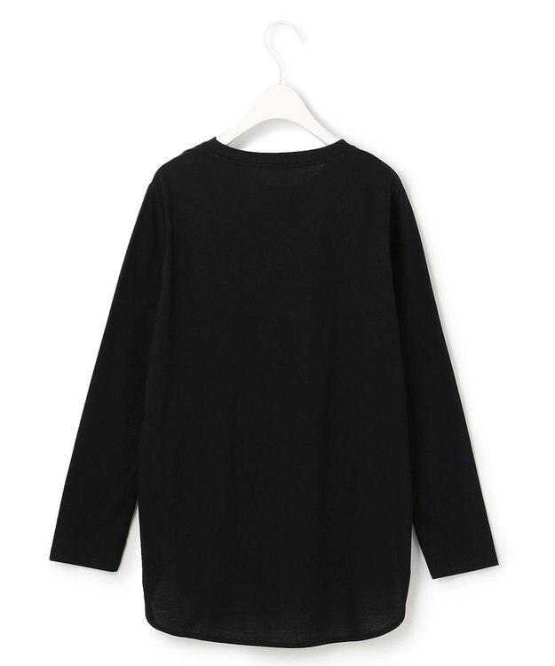 ICB 【洗える】シンプルジャージー ロングスリーブTシャツ ブラック系