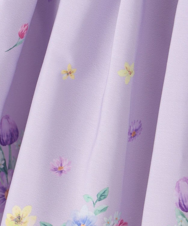 ANY KIDS フラワー ブーケ プリント スカパン ラベンダー系